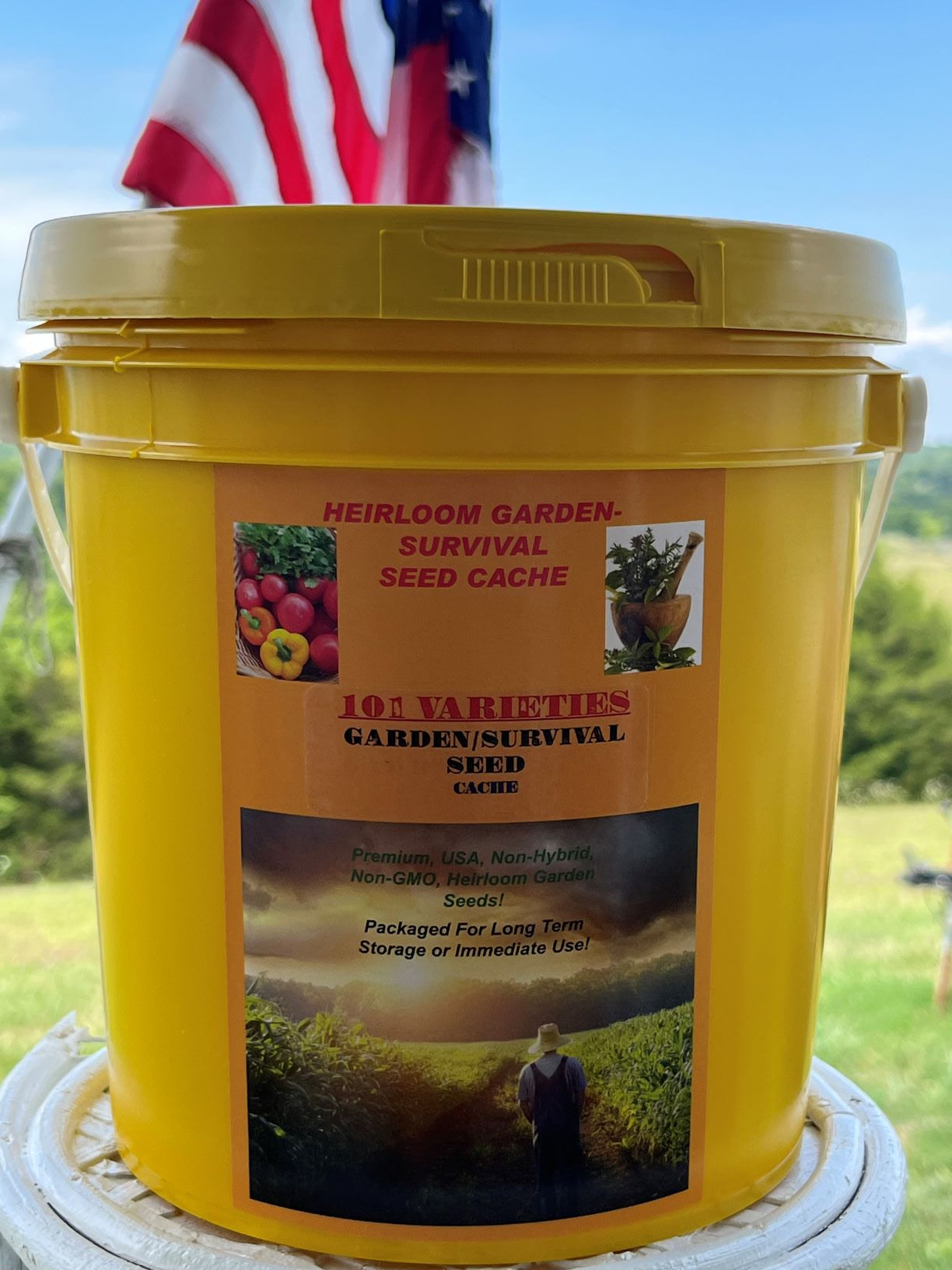 47,000+ Preppers Vegetable Survival Garden Seed Cache "101 Varieties with Herbs!