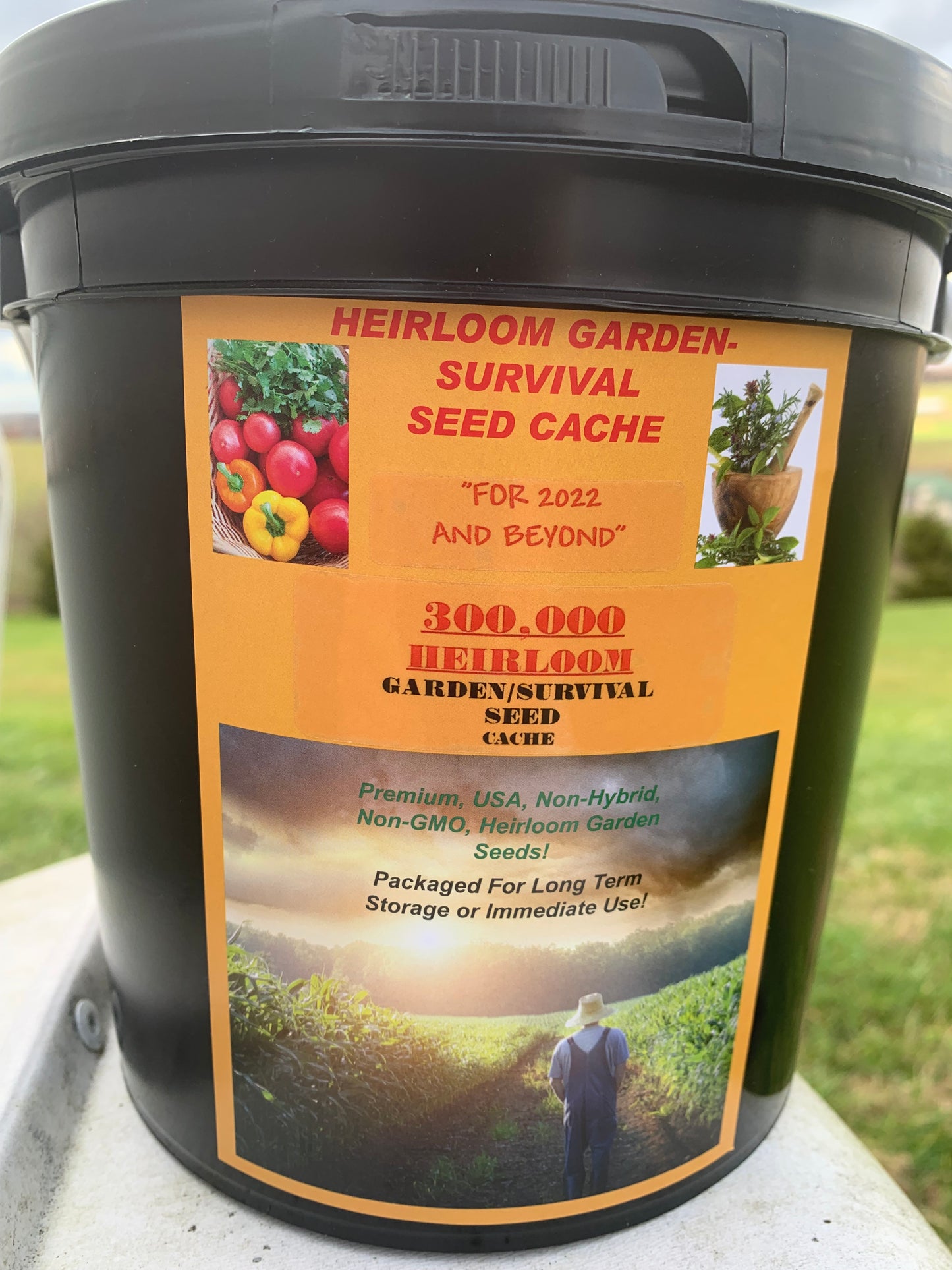 300,000 Garden /Survival Emergency Vegetable Seeds + 20 Variety Herb Seed Cache